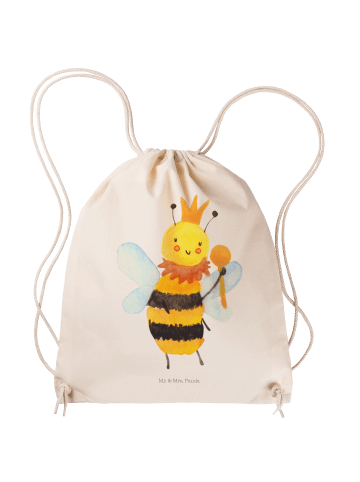 Mr. & Mrs. Panda Drawstring Bag Biene König ohne Spruch in Creme