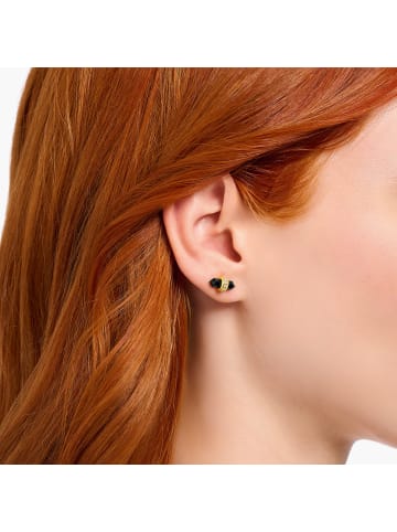 Thomas Sabo Ohrstecker Mit Schwarzem Onyx Kristall in gold, weiß, schwarz
