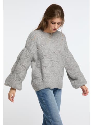 IZIA Damen Strickpullover in Hellgrau