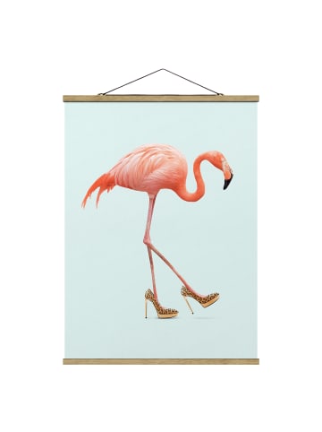 WALLART Stoffbild - Jonas Loose - Flamingo mit High Heels in Orange