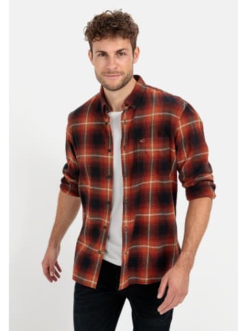 Camel Active Langarmhemd mit Karomuster in Rot Schwarz