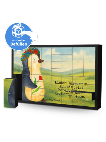 Mr. & Mrs. Panda Befüllbarer Adventskalender Pinguin Blumen Desi... in Weiß