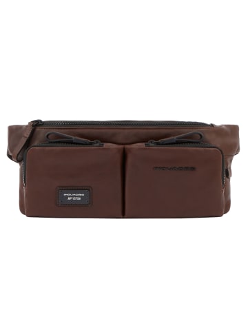 Piquadro Harper Gürteltasche Leder 32 cm in dark brown