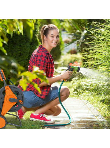 relaxdays Schlauchwagen in Grau/ Orange