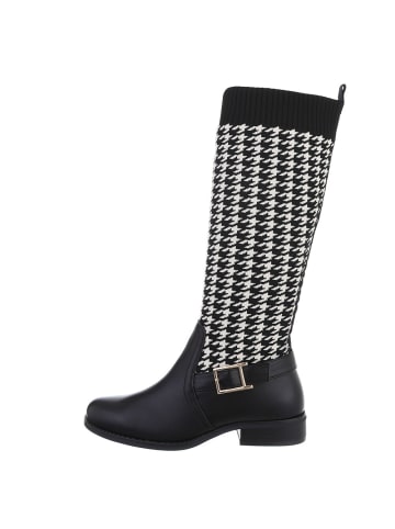 Ital-Design Stiefel in Schwarz und Weiß