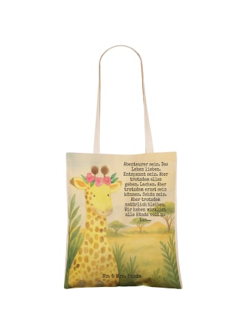 Mr. & Mrs. Panda Einkaufstasche Giraffe Blumenkranz Design mit S... in Weiß