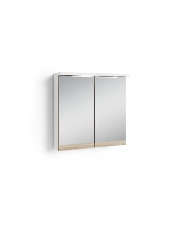 byLiving Spiegelschrank MARINO in Schneeweiß / Eiche - (B) 60 x (H) 60 x (T) 20 cm