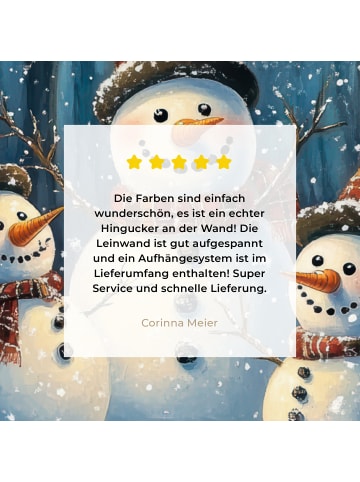 MuchoWow Leinwand Bilder Hellblau