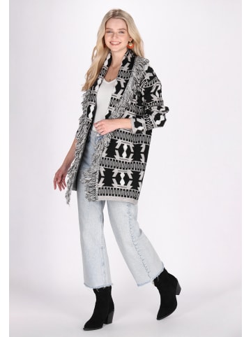 IZIA Damen Cardigan in Schwarz Mehrfarbig