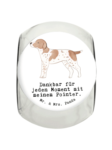 Mr. & Mrs. Panda Leckerli Glas Pointer Moment mit Spruch in Weiß