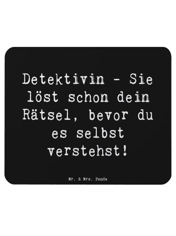 Mr. & Mrs. Panda Ostergeschenk Spruch Detektivin Rätsel mit Spruch in Schwarz