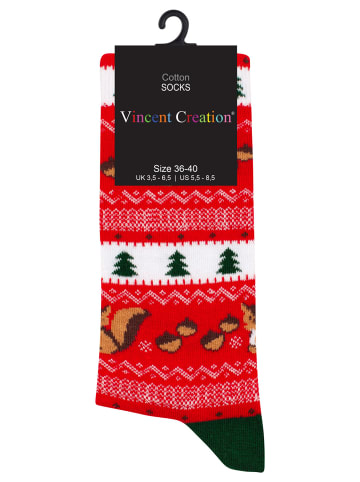 Vincent Creation® Bunte Fun Socken in Eichhörnchenrot