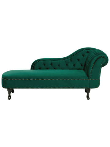 Beliani Chaiselongue NIMES in Grün/Braun - (W) 169 x (H) 79 x (L) 65 cm