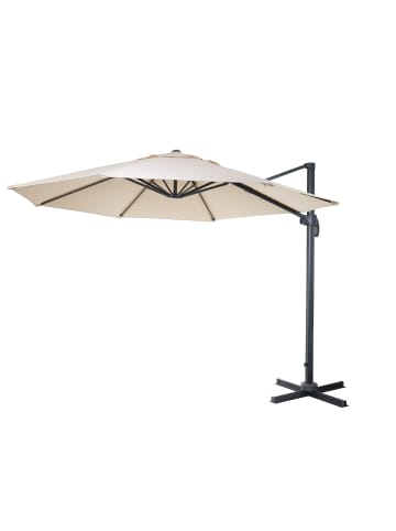 MCW Gastronomie-Ampelschirm A96, Creme mit Ständer, drehbar