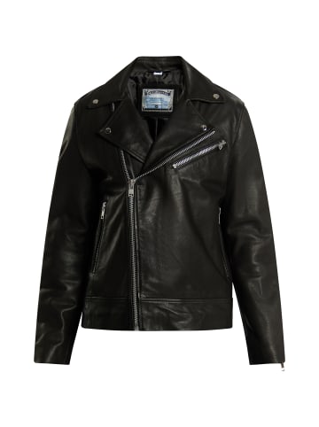 DreiMaster Vintage Bikerjacke Aus Leder in Schwarz