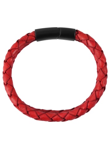 Adeliás Unisex Armband – Textilarmband aus Leder 21 cm in rot