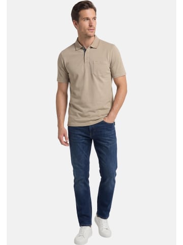 Redmond Poloshirt Basic in Beige / grün