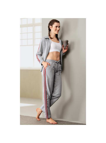 Erwin Müller Sweat Freitzeitanzug in grau meliert