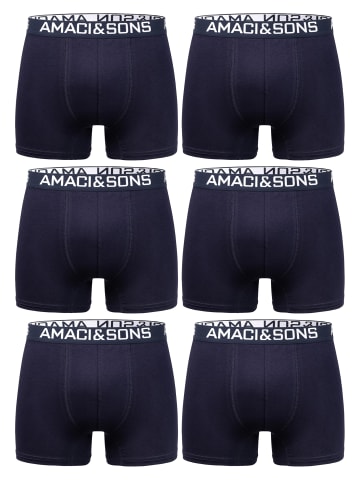 Amaci&Sons 6er Pack Boxershorts Robbie in Navyblau/Navyblau