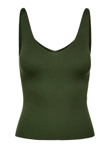 JACQUELINE de YONG Tank Top Oberteil JDYNANNA Shirt Pullover V-neck Ausschnitt in Grün