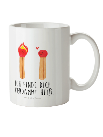 Mr. & Mrs. Panda Kindertasse Streichhölzer mit Spruch in Weiß