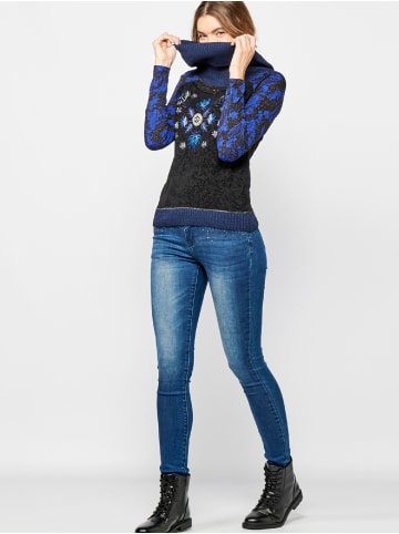 KOROSHI Langarm-T-Shirt in blau