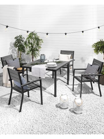 Beliani 4er-Set Esszimmerstuhl PRATO in Grau/Schwarz