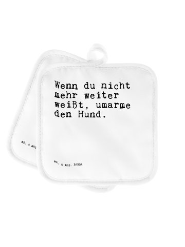 Mr. & Mrs. Panda Topflappen Wenn du nicht mehr... mit Spruch in Weiß