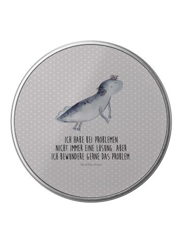 Mr. & Mrs. Panda Kaffeedose Axolotl Schwimmen mit Spruch in Grau Pastell