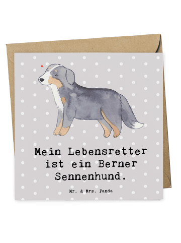 Mr. & Mrs. Panda Deluxe Karte Berner Sennenhund Lebensretter mit... in Grau Pastell