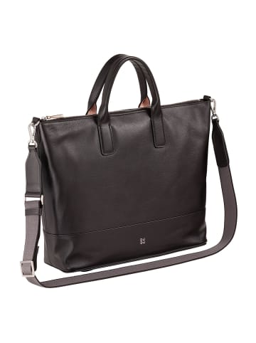 DuDu Halmahera Shopper Tasche Leder 40 cm black rose
