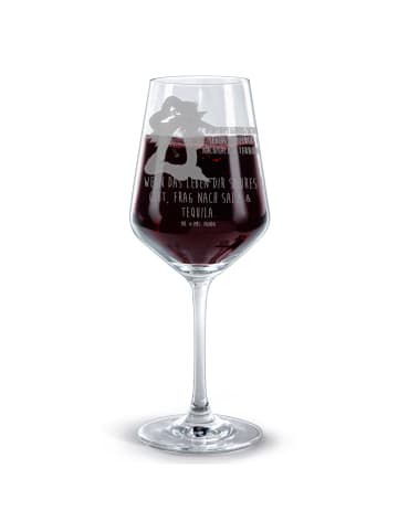 Mr. & Mrs. Panda Rotweinglas Axolotl Tequila mit Spruch in Transparent