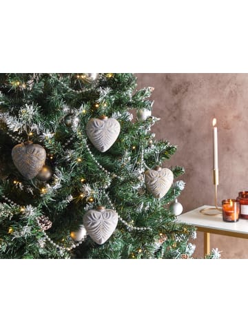 Beliani 8er-Set Weihnachtsbaumkugeln FERIABLE in Grau/Gold/Silber