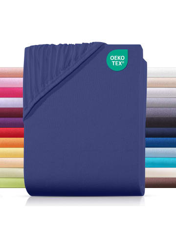 Carpe Sonno Jersey Spannbettlaken in Navy Blau