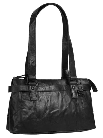 SPIKES & SPARROW Handtasche echt Leder in schwarz