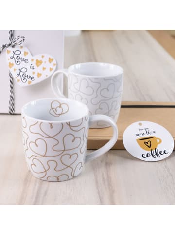 Geda Labels Tasse Flying Hearts 2er Set in Gold - 250 ml