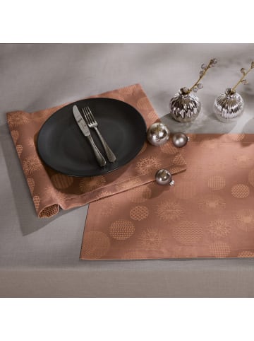Erwin Müller Jacquard, Baumwollmischung Tischset 2er-Pack Calvia in kupfer