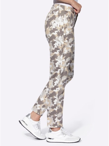 Heine Cargohose in ecru-hellgrau-bedruckt