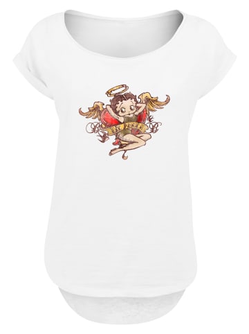 F4NT4STIC Long Cut T-Shirt Betty Boop Lil Angel Tattoo in weiß
