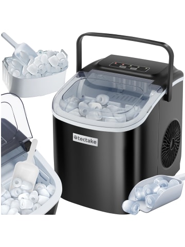 tectake Eiswürfelmaschine Arctic inklusive Eiskorb und Eisschaufel, schwarz