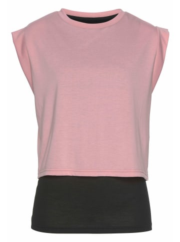 LASCANA ACTIVE 2-in-1-Shirt in rosa-schwarz