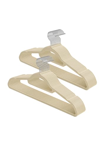 SONGMICS 20er-Set: Kleiderbügel in Silbern-Beige - (B)43.5 x (H)22.5 x (T)0.6 cm