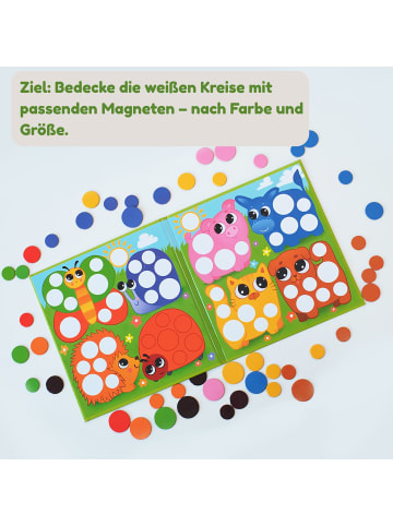 MAGNIKON Zuordnungsspiel Farbenfrohe Kreise mit 77 Magneten, Magnetisches Sortierspiel