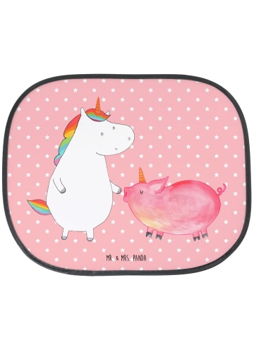 Mr. & Mrs. Panda Auto Sonnenschutz Einhorn Schwein ohne Spruch in Rot Pastell