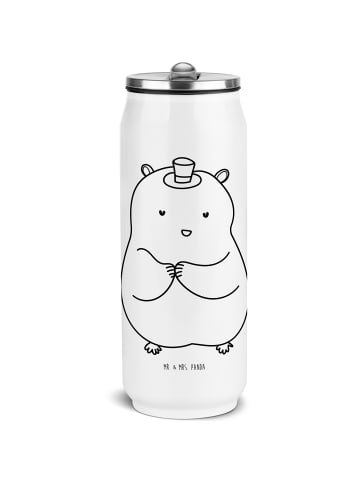 Mr. & Mrs. Panda Edelstahl Trinkflasche Hamster Hut ohne Spruch in Weiß