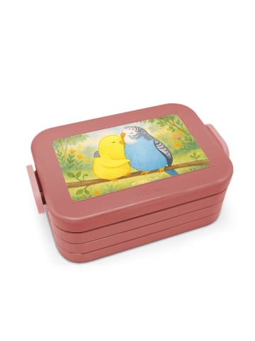 Mr. & Mrs. Panda MEPAL Bentobox Wellensittich Liebe Design ohne ... in Rot Pastell