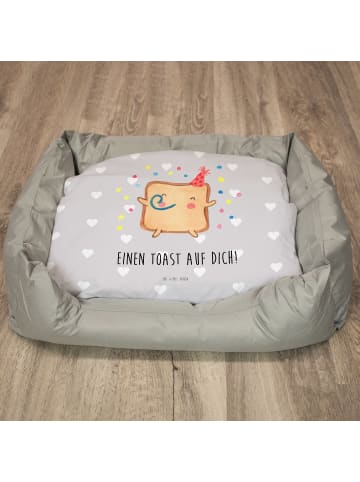 Mr. & Mrs. Panda Katzenkissen Toast Party mit Spruch in Grau Pastell