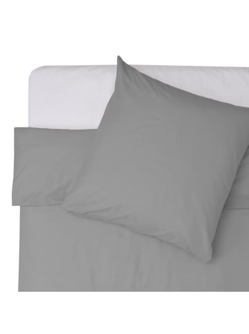 Lumaland Premium Bettwäsche 155x200cm cool grey + Kissenbezug 80x80cm grau