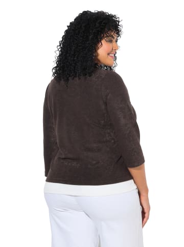 Ulla Popken Langarmshirt in mahagoni