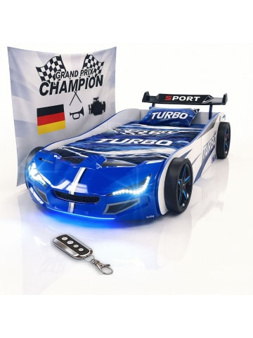 Coemo Autobett GTE im Rennwagen-Design mit Lattenrost in Blau